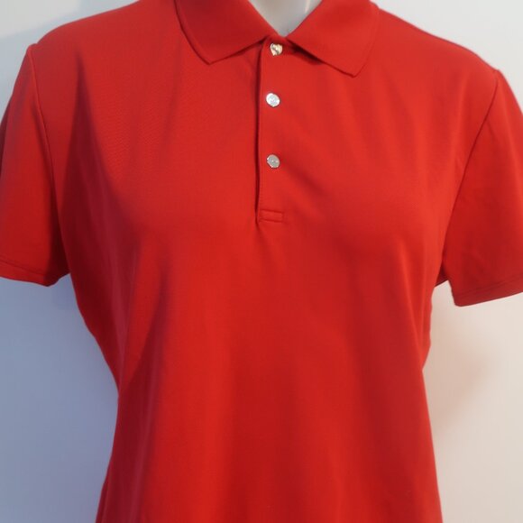 NWT Womens RLX Ralph Lauren Red Short Sleeve Polo Shirt L - Picture 3 of 6
